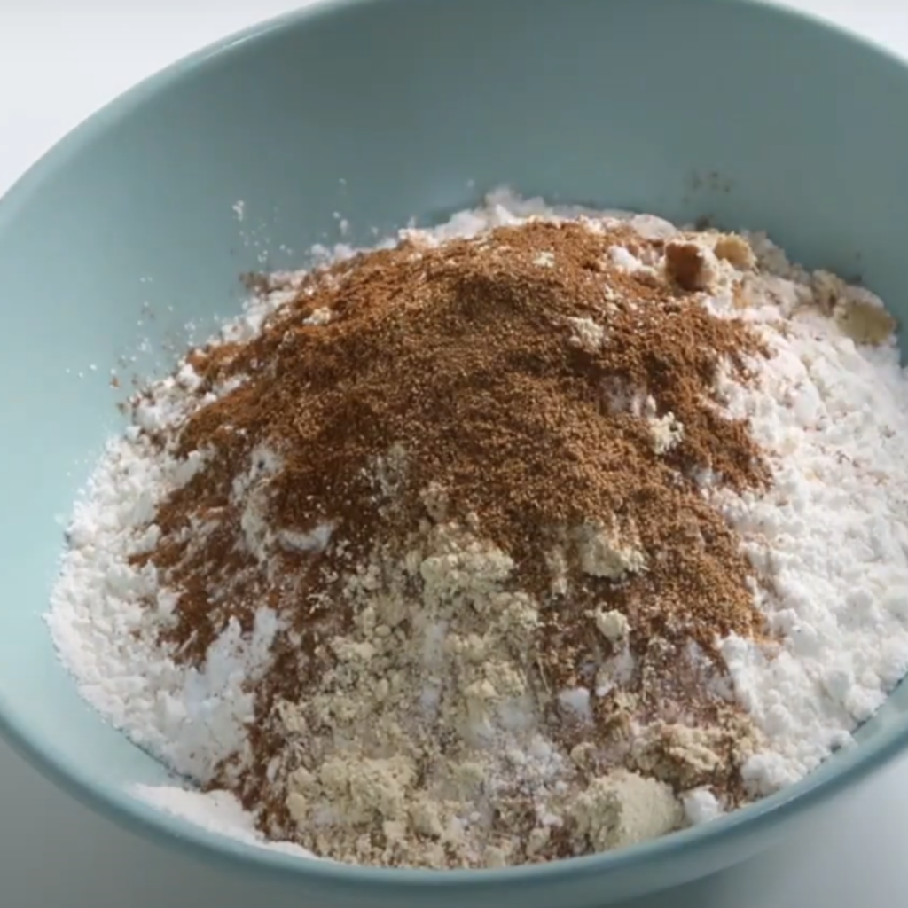 This image shows the mixture of dry ingredients