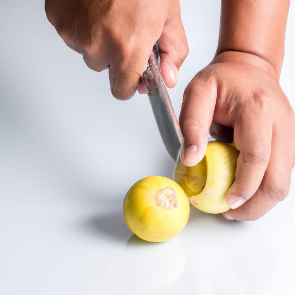 The image shows peeling lemon for honey bee cocktail