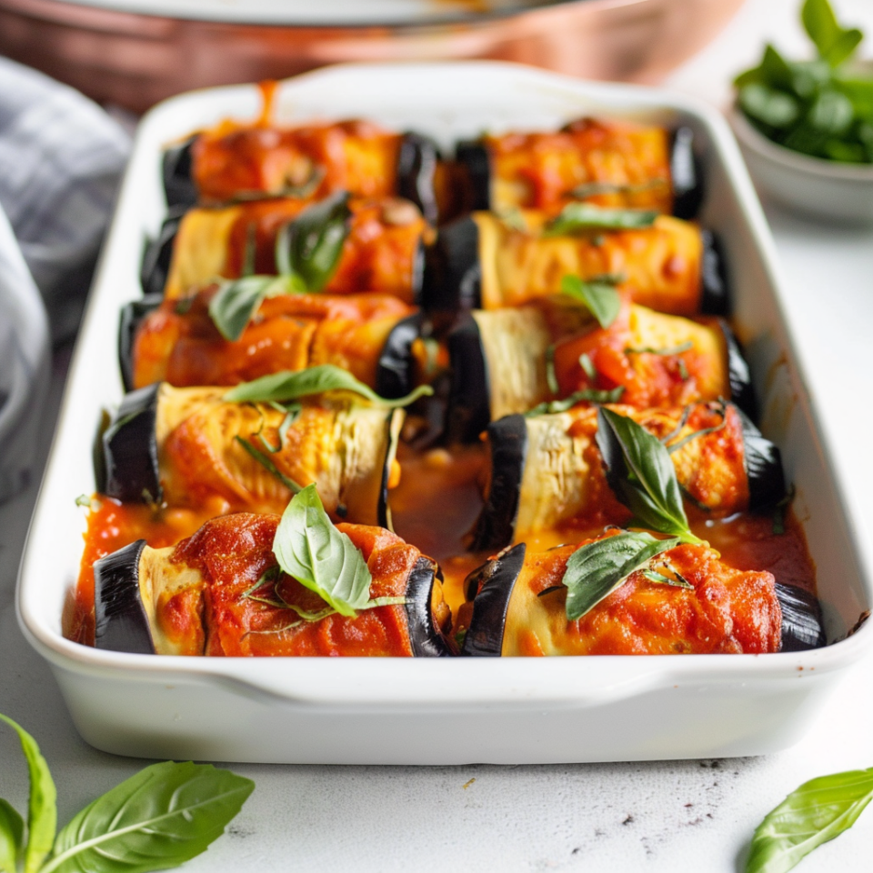 Eggplant Rollatini Recipe: Baked And Cheesy