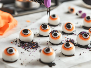 Serving Candy-Coated Donut Pops with Colorful Decorations